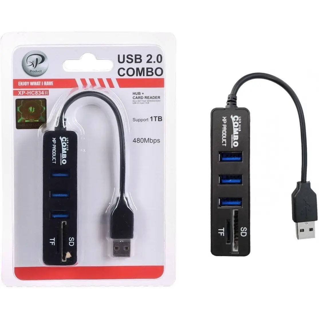 yVu8Z5u9Sdm7mSsE هاب USB XP HC834R | مبدل USB با کارتخوان SD و Micro SD - تصویر 1